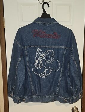 Old Navy x Disney Oversized Minnie Mouse Jean Trucker Jacket Women Size Large